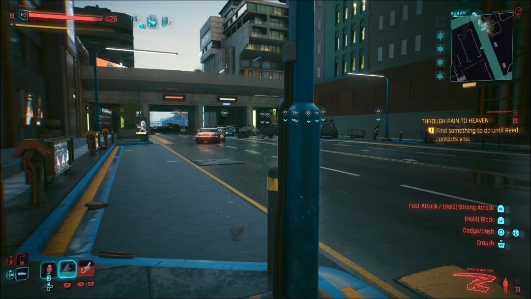 V cloaking and escaping from a squad of NCPD officers from Cyberpunk 2077 Phantom Liberty
