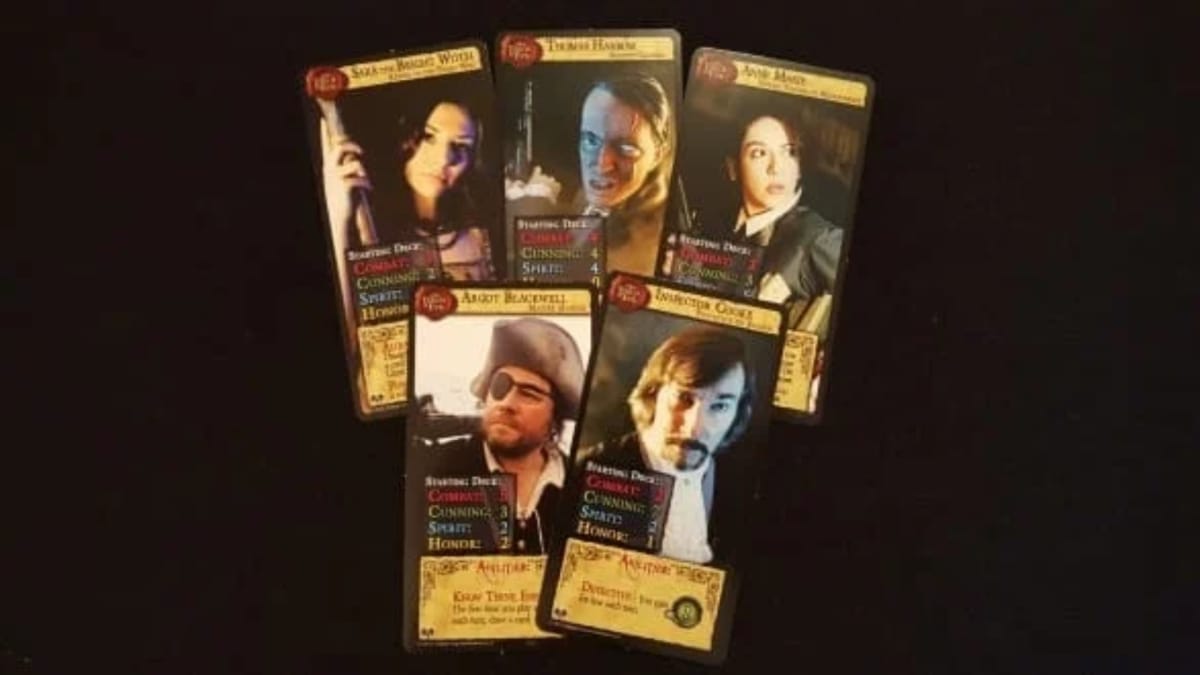 Dark Gothic Colonial Horror photo showing the new batch of hero cards each with a photo representing the new character