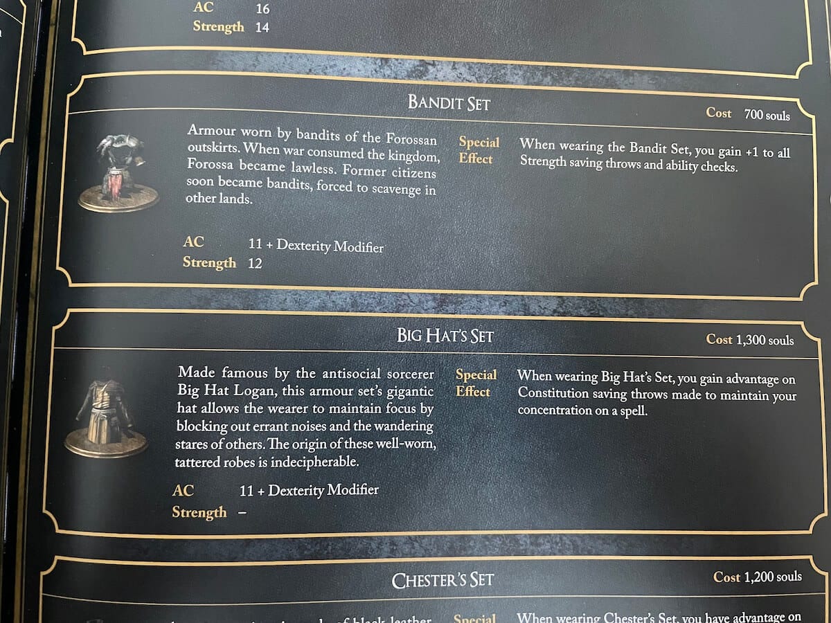 Items from Dark Souls RPG The Tome Of Journeys
