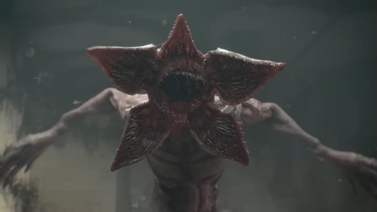 The Demogorgon unfolding its head and screaming at the camera in the Dead by Daylight Stranger Things crossover