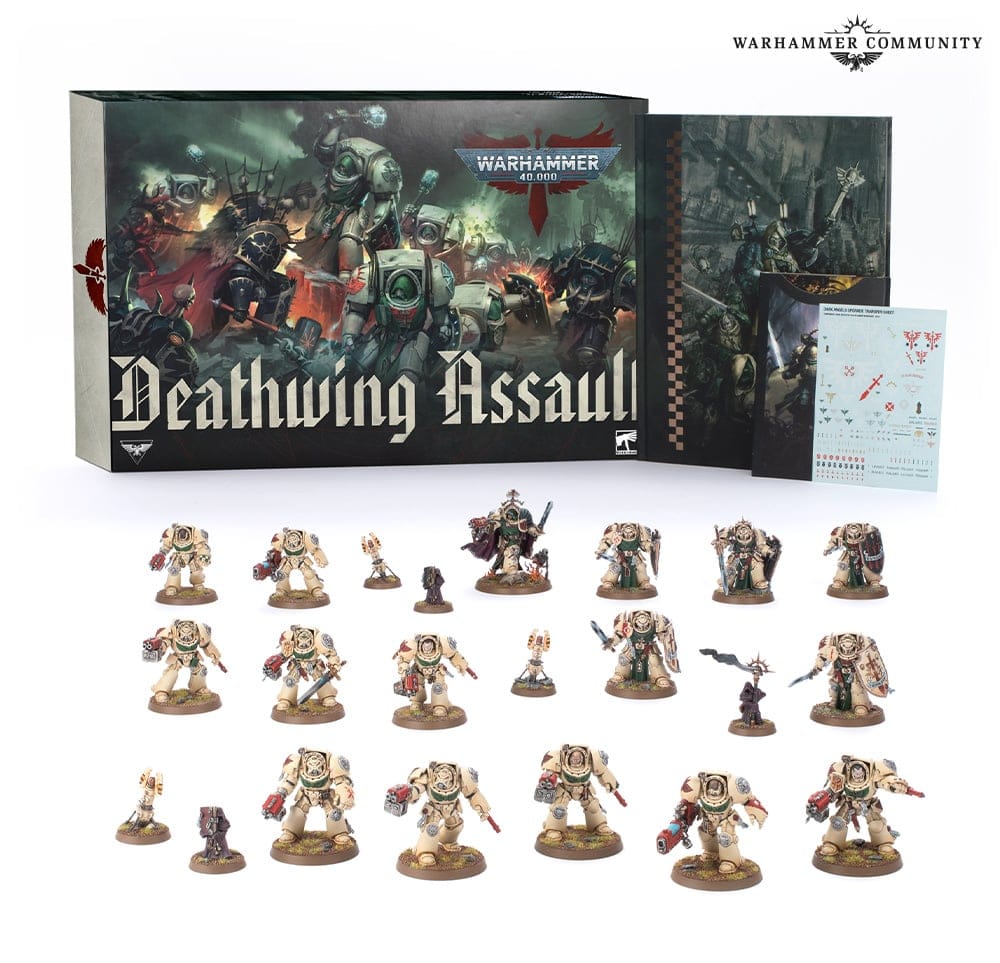 An image of the Deathwing Assault Box Review, containing contents from the box.
