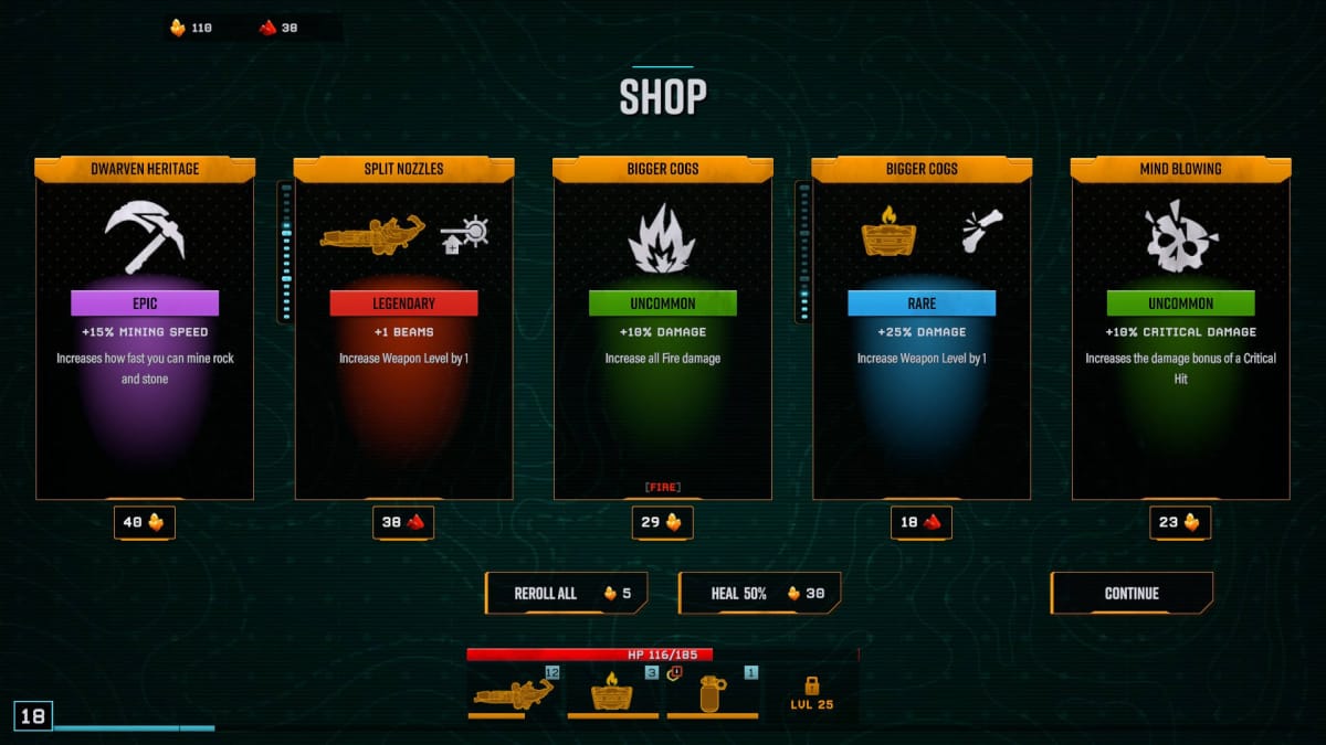 Deep Rock Galactic: Survivor Preview - Buying Upgrades at the Shop Between Stages