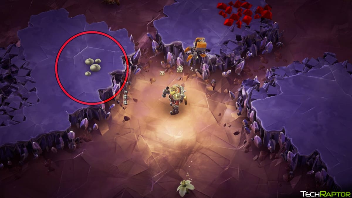 Deep Rock Galactic Survivor Resources Guide - Circled Enor Pearl with an Engineer Standing Nearby