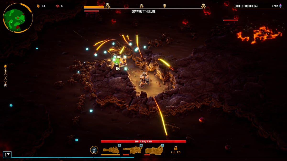 A dwarf blasting enemies in a mine in Deep Rock Galactic: Survivor