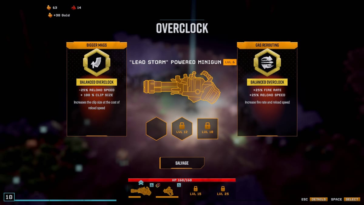 Deep Rock Galactic: Survivor Weapon Unlocks Guide - Overclock Choices on the Lead Storm Powered Minigun