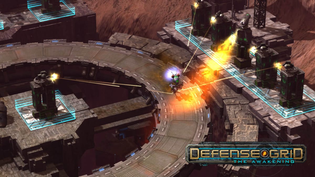 A single enemy being shot at by several towers in Defense Grid: The Awakening
