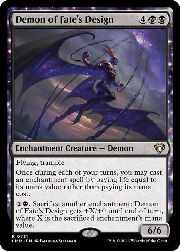 Demon of Fate's' Design, one of the new Commander Masters cards