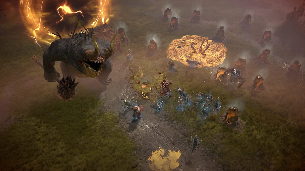 A giant monster shown from an isometric perspective looking pretty imposing in Diablo IV, the winner of the Circana June 2023 sales data