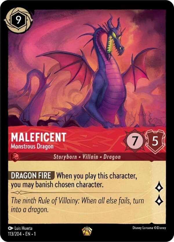 Disney Lorcana's Dragon Fire card.