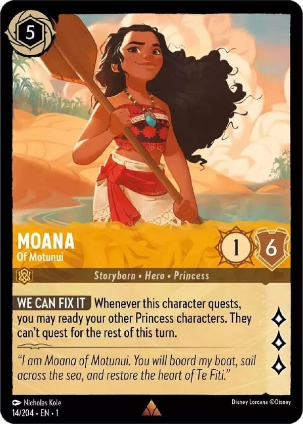 Disney Lorcana's Moana card.