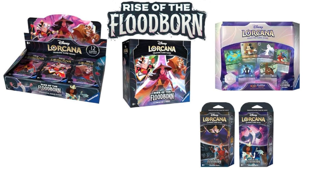 The Disney Lorcana Rise of the Floodborn products available.