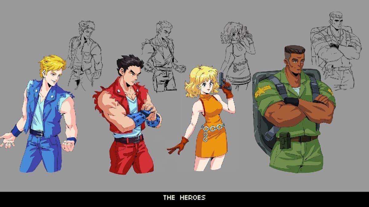 Double Dragon Gaiden: Rise of the Dragons Review Image of our four heroes