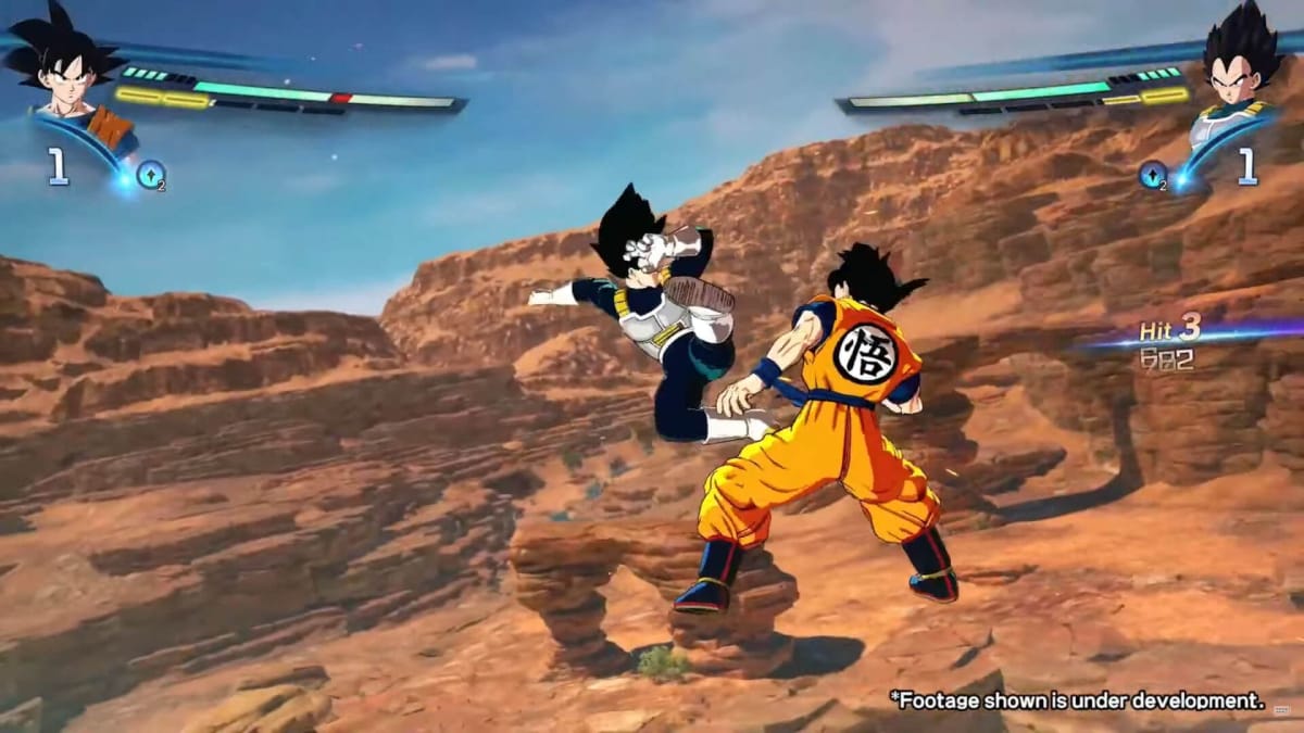 Vegeta and Goku fighting in the new Dragon Ball: Sparking! Zero gameplay trailer