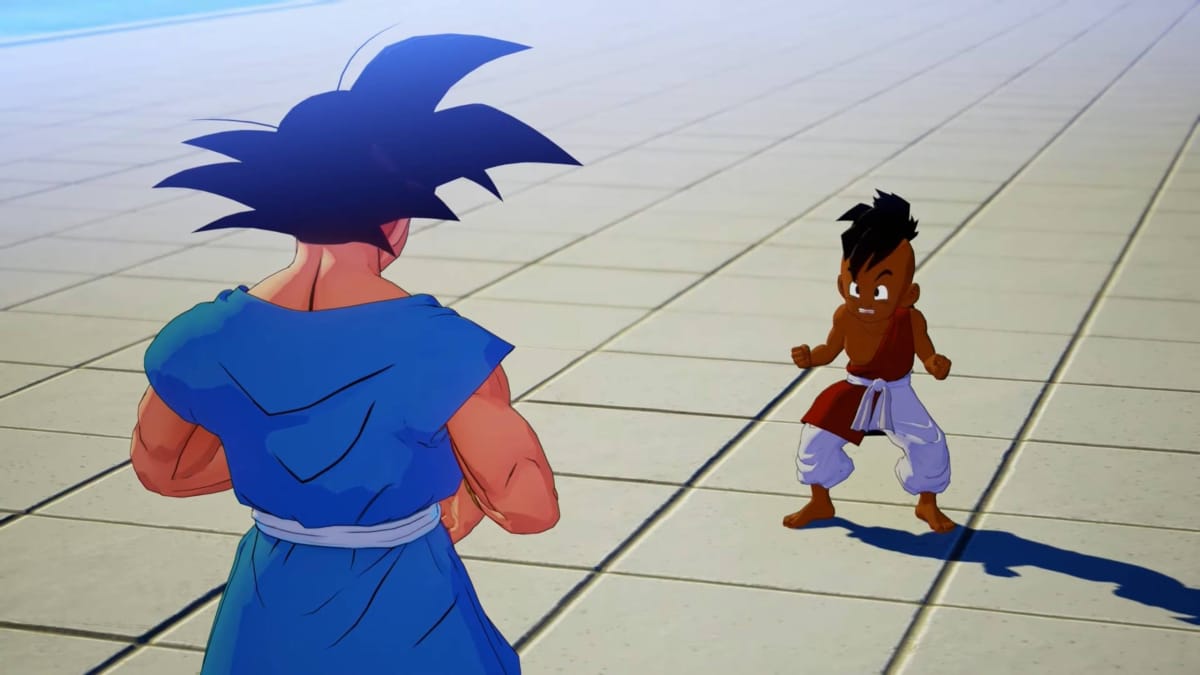 Uub confronts Goku in Dragon Ball Z Kakarot: Goku's Next Journey DLC