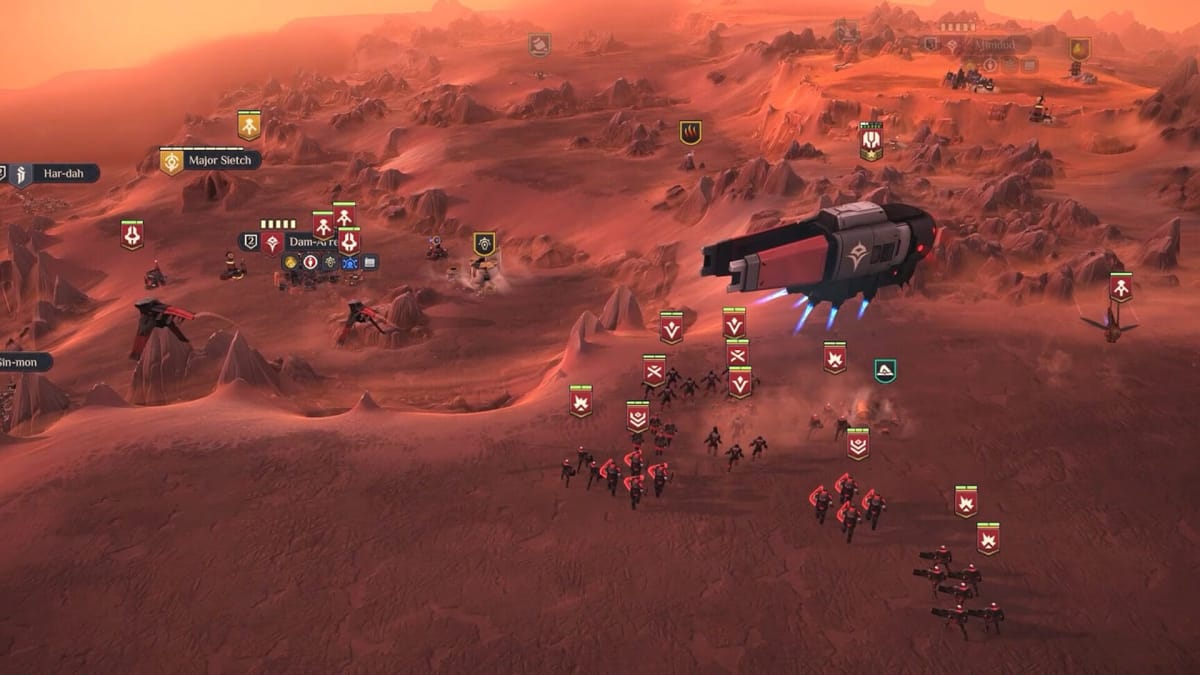 A battle between Houses going on in the RTS Dune: Spice Wars, which is part of the Xbox Game Pass November 2023 Wave 2 lineup