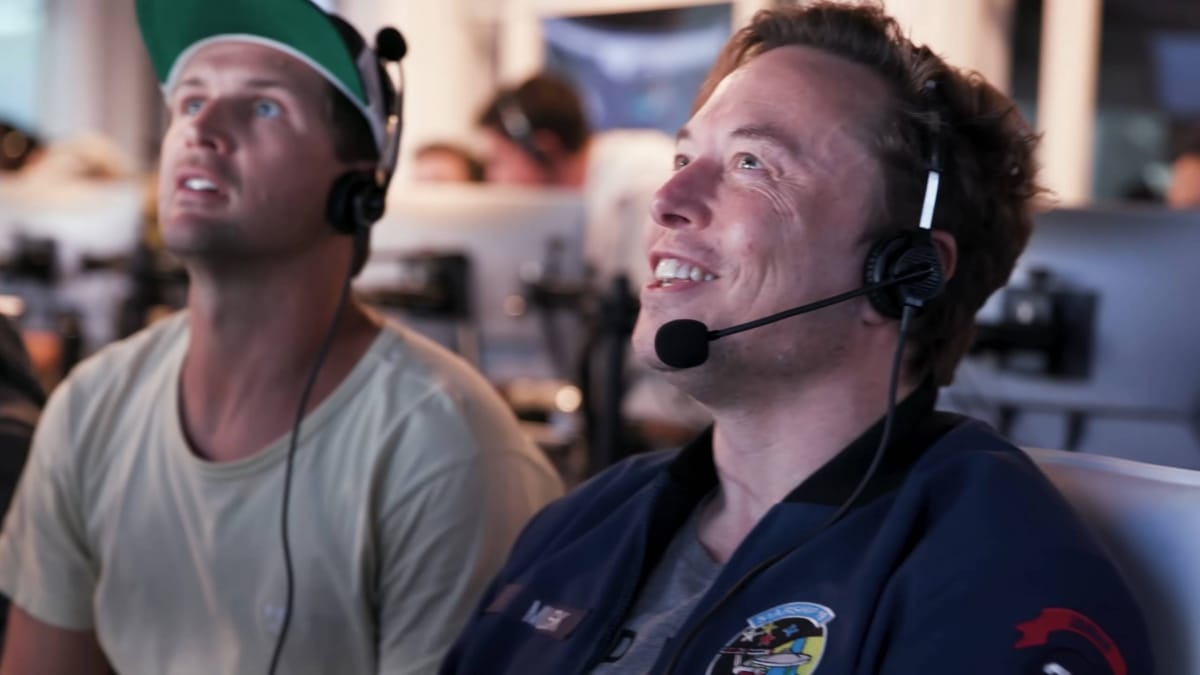 Elon Musk during a SpaceX launch
