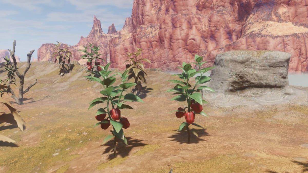 Bell Pepper plants on the ground in Enshrouded's Nomad Highlands