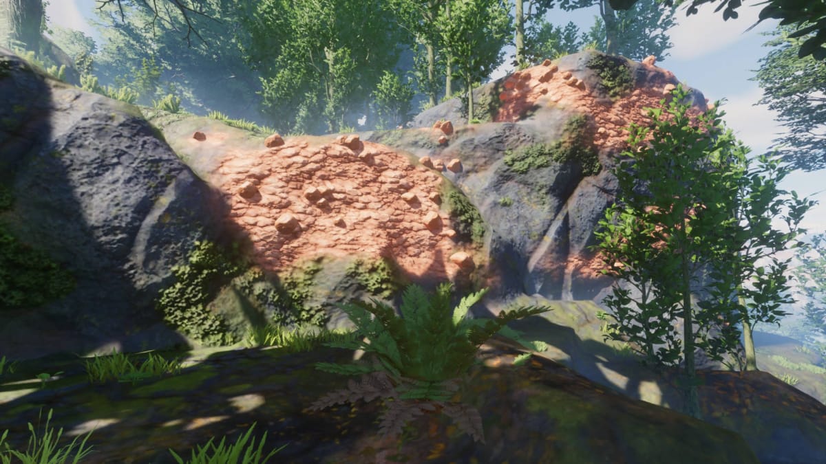 A vein of Lump of Clay in Enshrouded's Revelwood biome
