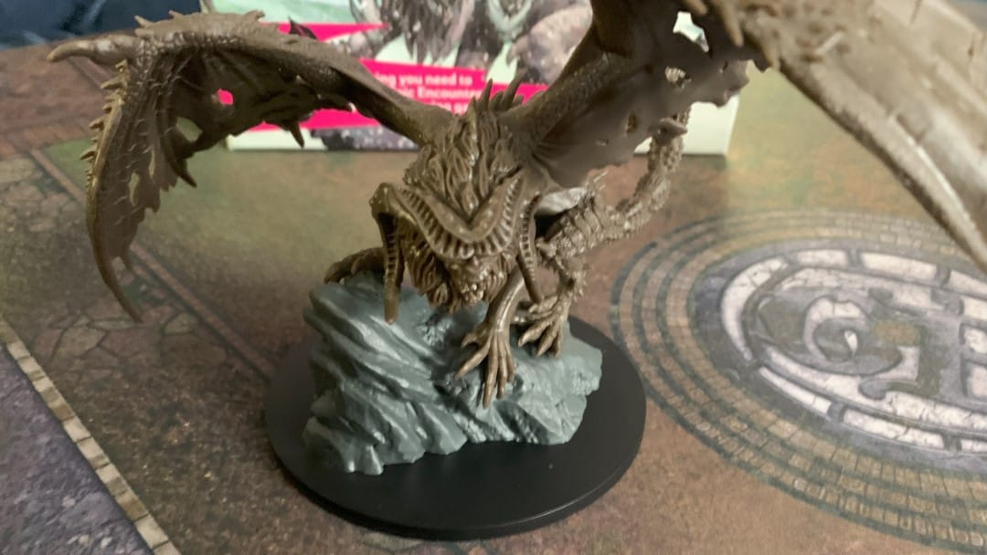 A screenshot of a manticore miniature from Epic Encounters: Cave of the Manticore