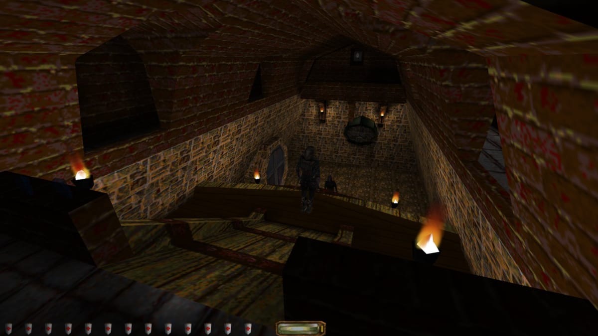A player can be seen looking at enemies