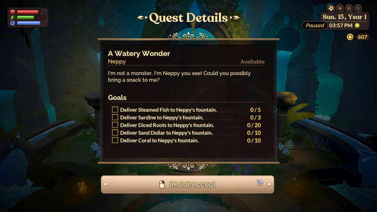 Fae Farm A Watery Wonder Quest Guide - Full Quest Goals