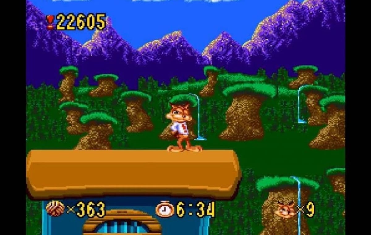 Bubsy can be seen in a level