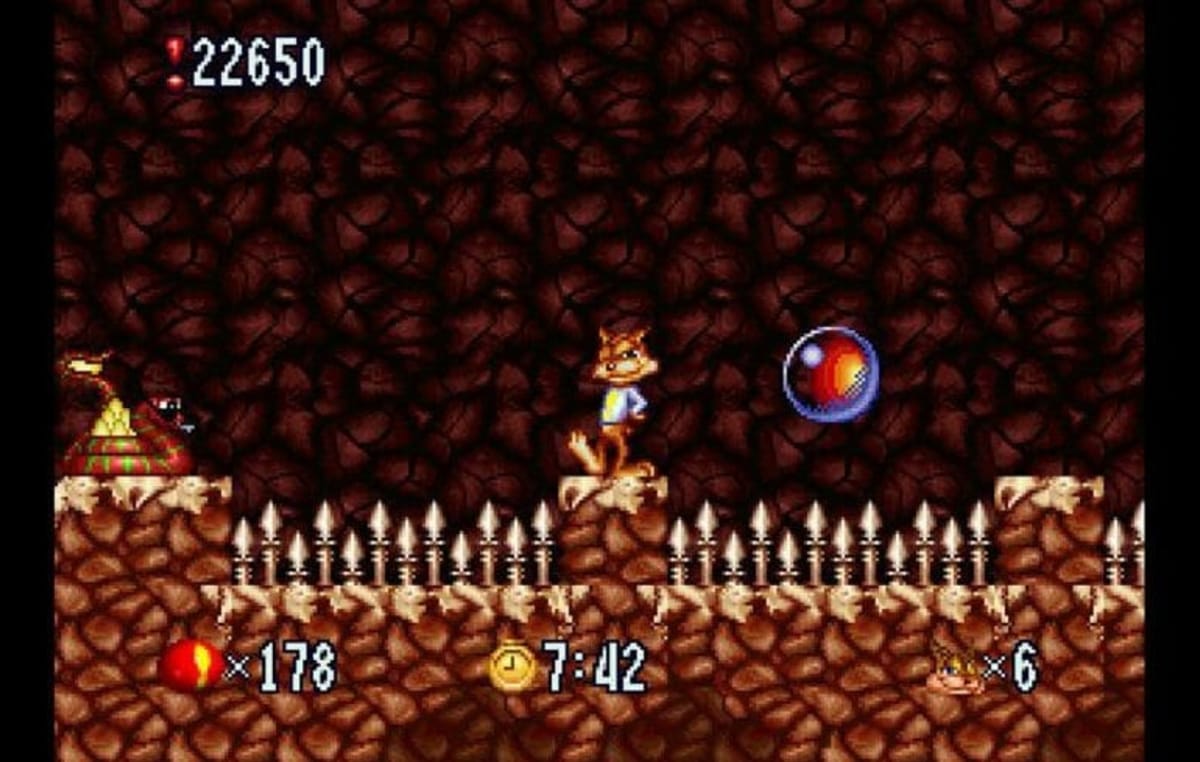 Bubsy can be seen in a level