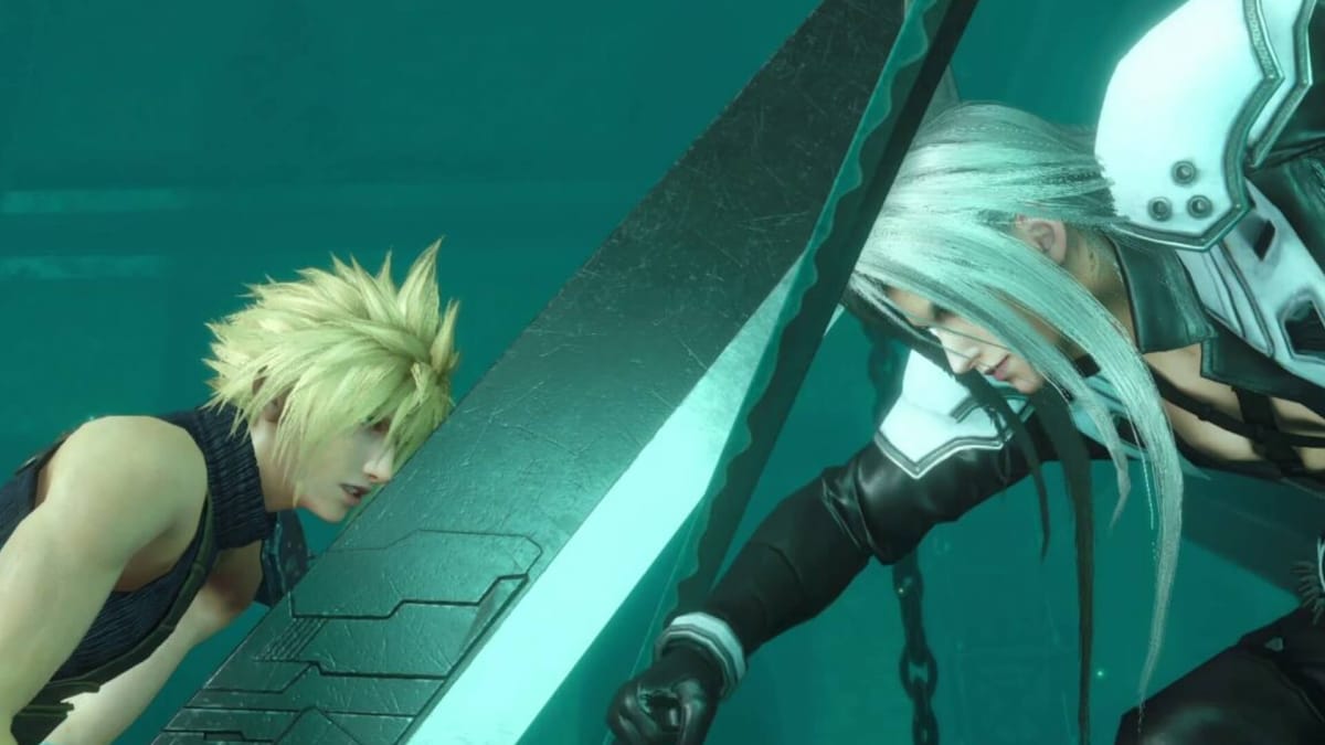 Cloud and Sephiroth clashing in Final Fantasy VII Ever Crisis
