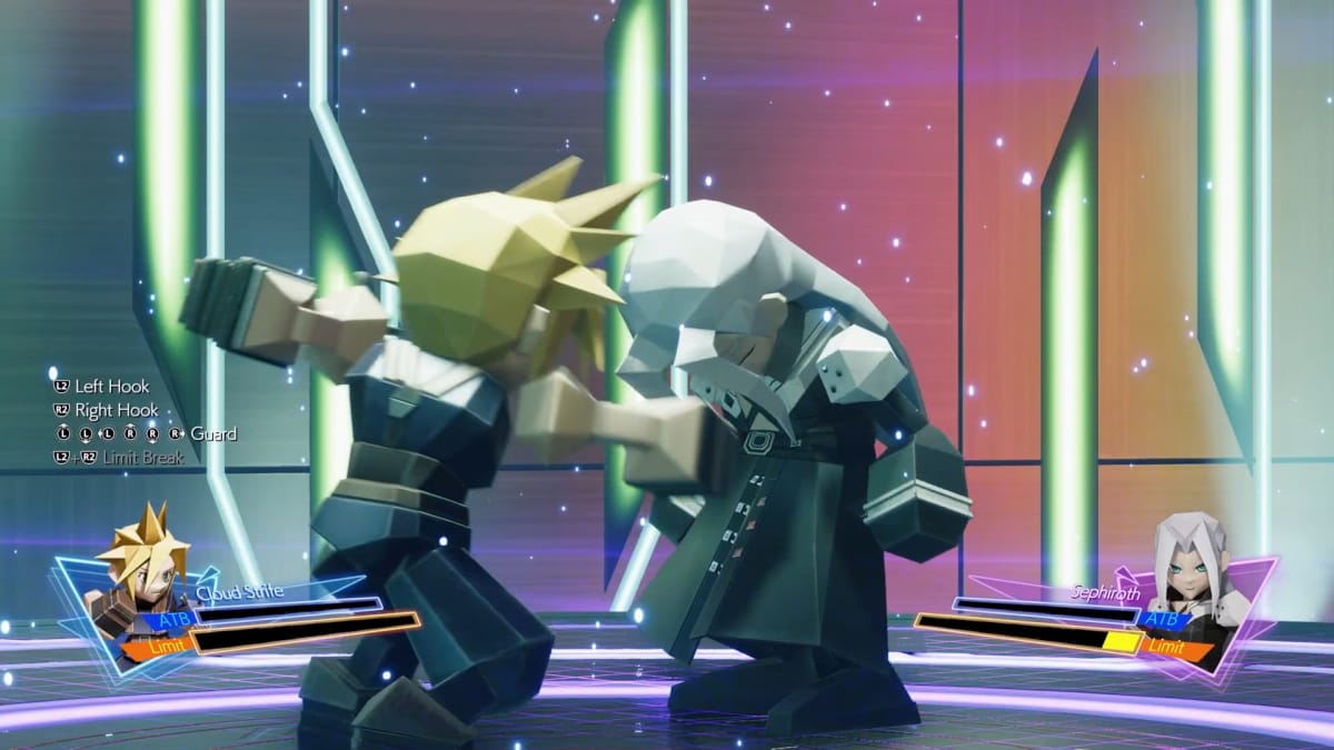Cloud about to punch Sephiroth in 3D Brawler
