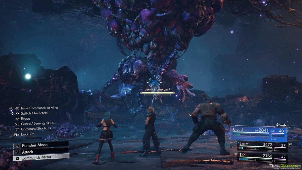 A new boss monster, Jenova Emergent, that shows up in Final Fantasy VII Rebirth
