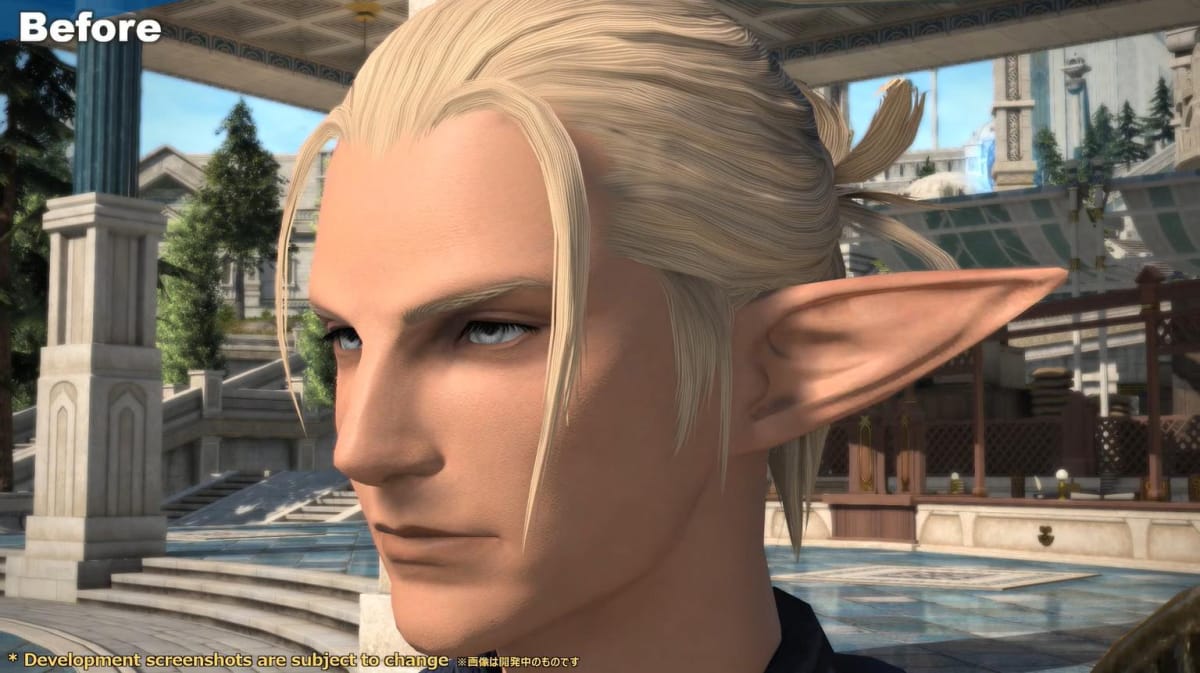 Final Fantasy XIV Elezen Subsurface Scattering Before