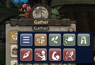 The Island Sanctuary menu, highlighting the Gather option.