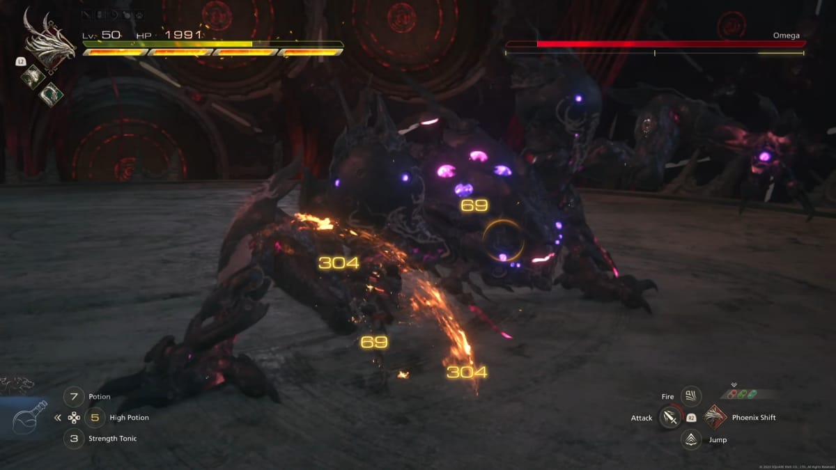 The Omega boss fight from Final Fantasy XVI