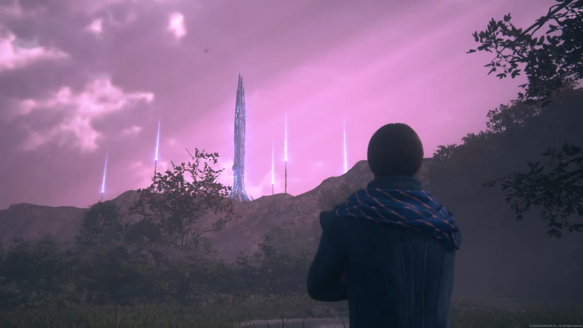 The Sagespire as seen from Western Rosario in the Final Fantasy XVI Echoes of the Fallen DLC