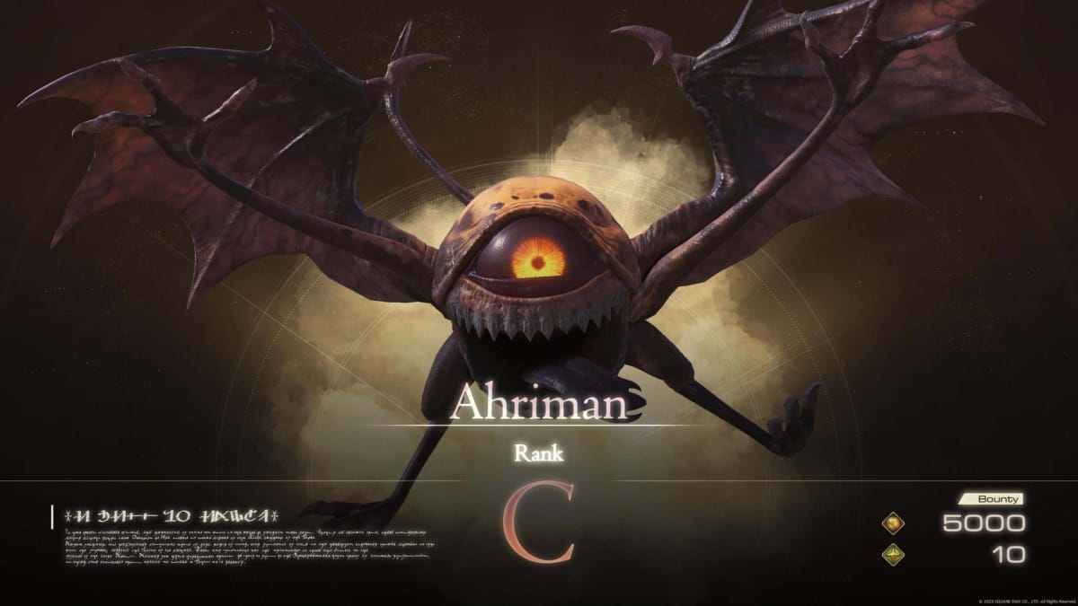 Ahriman encounter screen in Final Fantasy XVI.