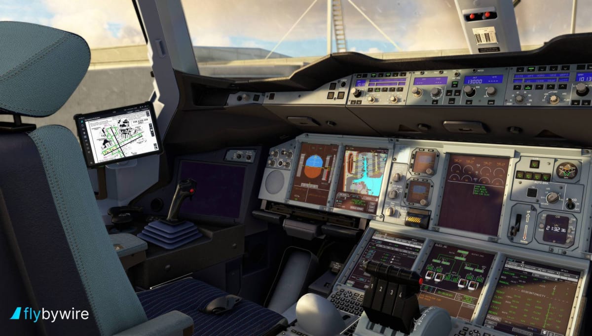 Airbus A380 flight deck in Microsoft Flight Simulator