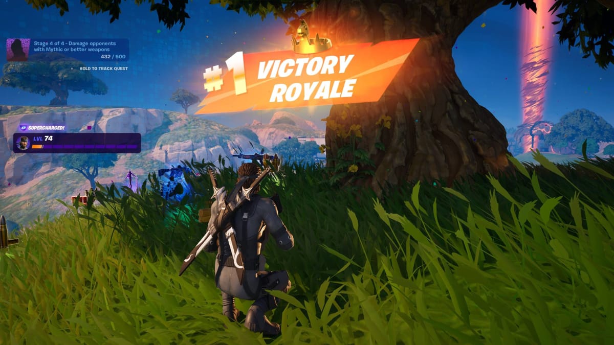 Fortnite Victory Royale with Solid Snake