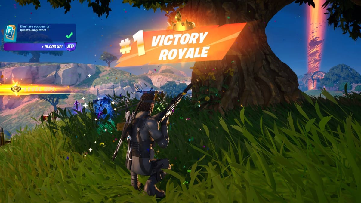 A victory Royale in Fortnite