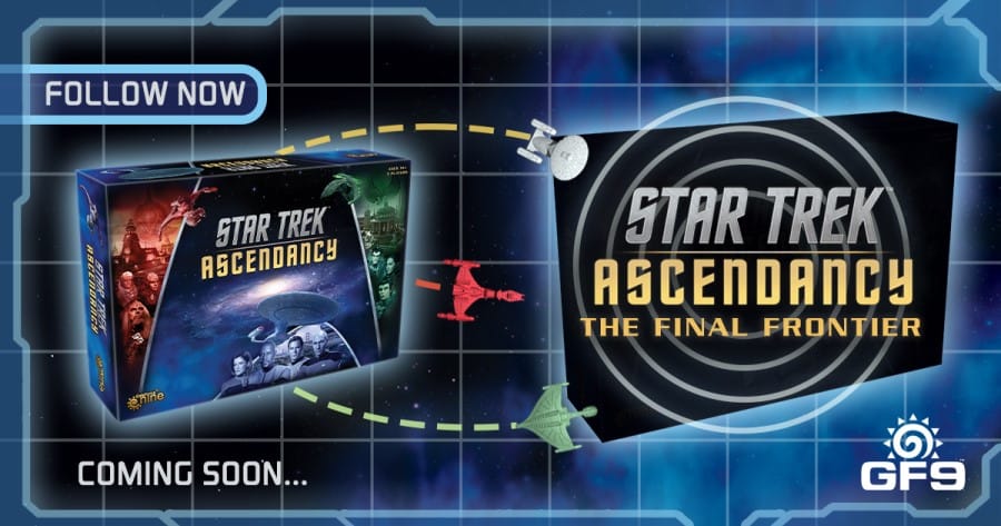 Promo artwork of Star Trek Ascendancy: Final Frontier, showing the USS Enterprise flying through space.