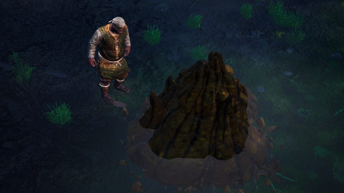 Gord screenshot showing a simple villager staring at a termite mound