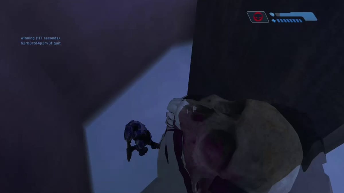 A player can be seen holding a skull