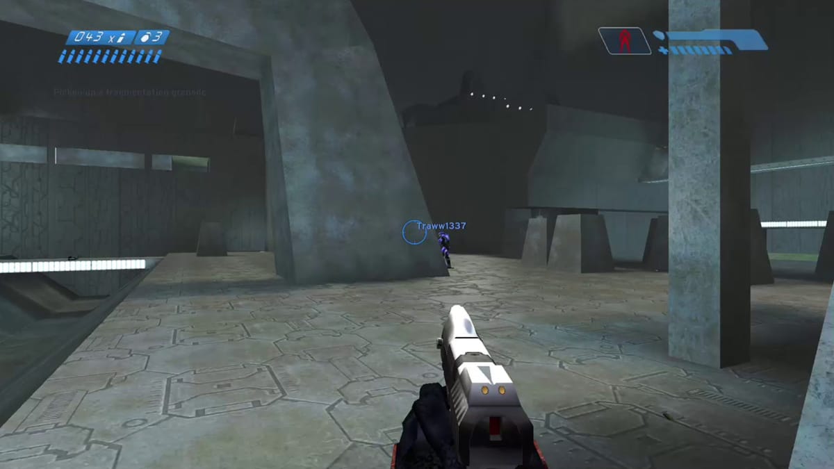A player can be seen shooting a pistol