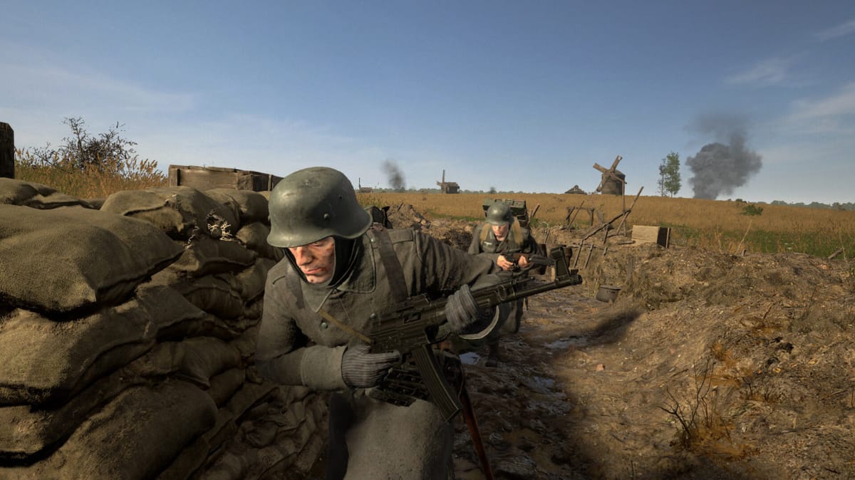 Two soldiers running through a trench in Hell Let Loose, one of the Xbox Game Pass January 2024 games
