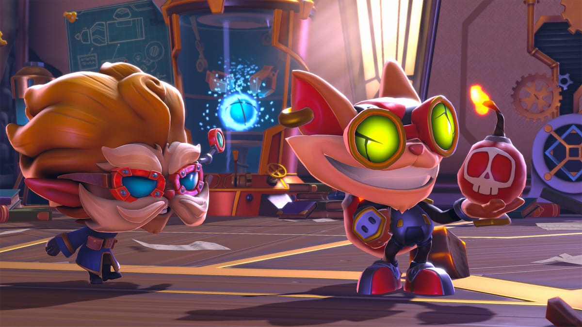 Ziggs and Heimerdinger are central characters in the rhythm game Hextech Mayhem: A League of Legends Story.