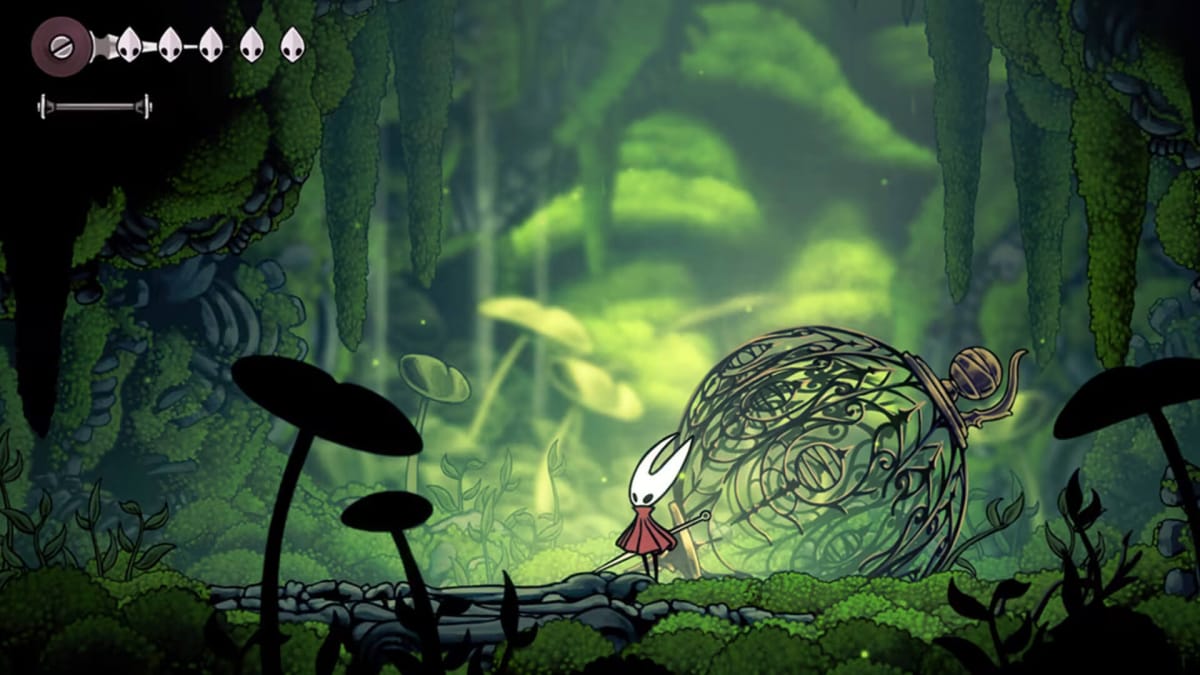 Hornet standing in a lush, verdant forest in Hollow Knight: Silksong, a game many are hoping to see at the Nintendo Indie World showcase