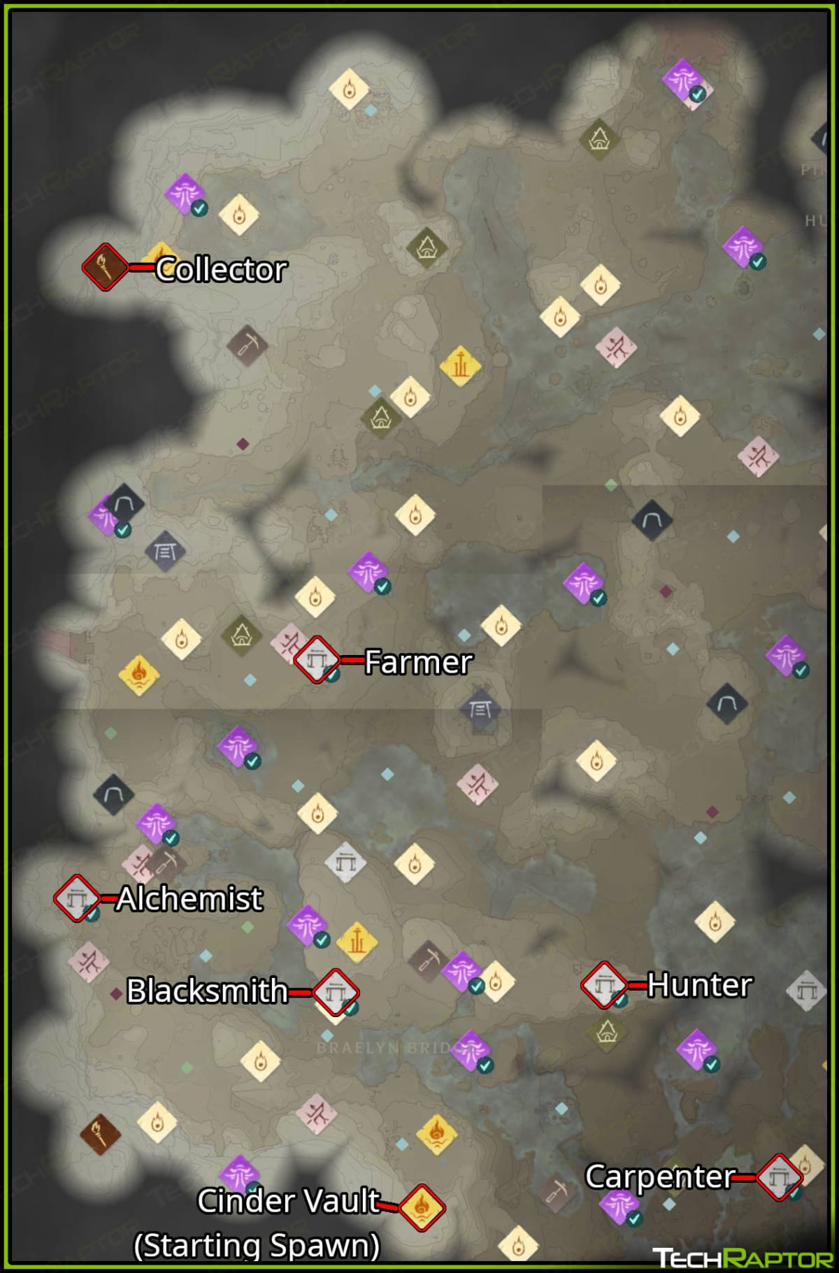Enshrouded Map showing the location of all NPCs