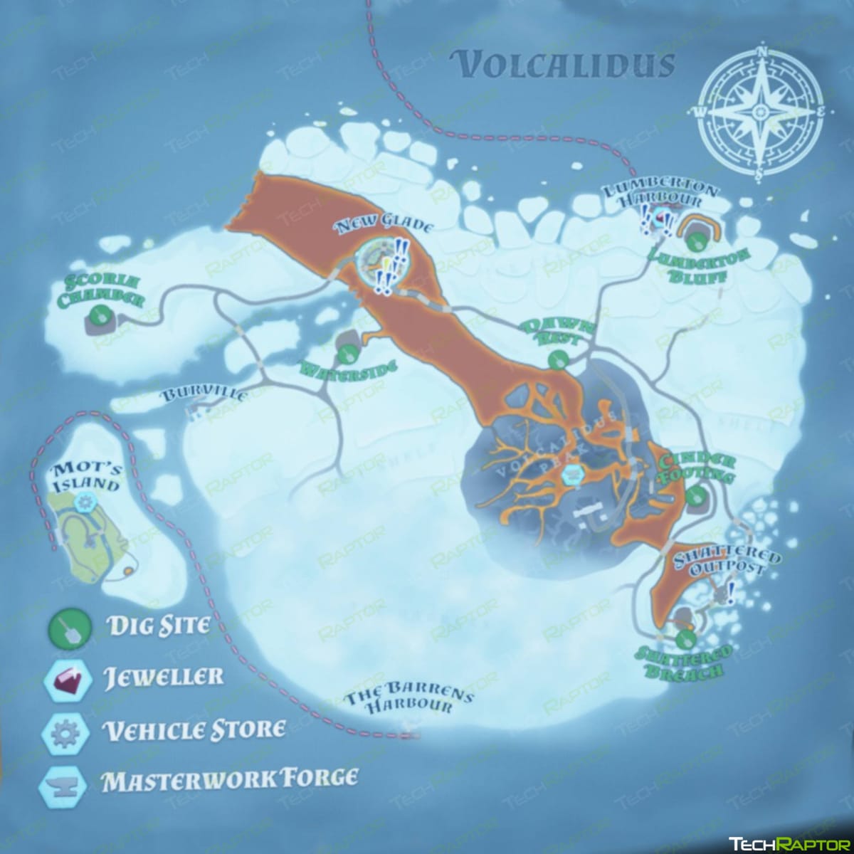 A Map of the Volcalidus region in Hydroneer