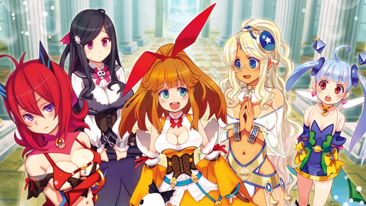 A cast of female characters in the Idea Factory game MeiQ: Labyrinth of Death