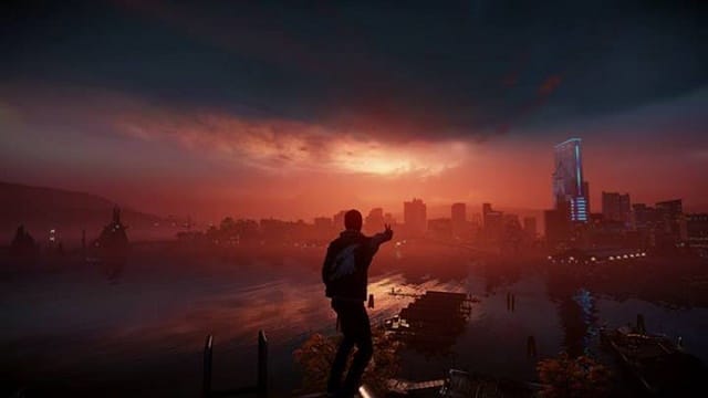 Image of Delsin Rowe overlooking the city