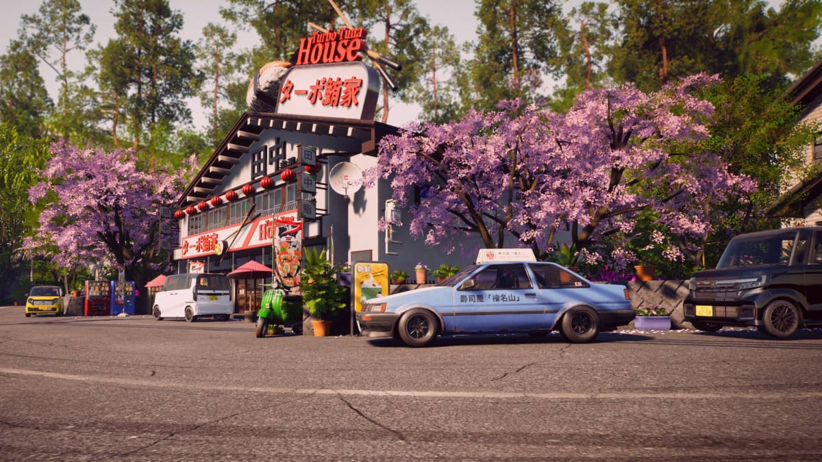 Japanese Drift Master - a Cool Diner Among the Cherry Trees